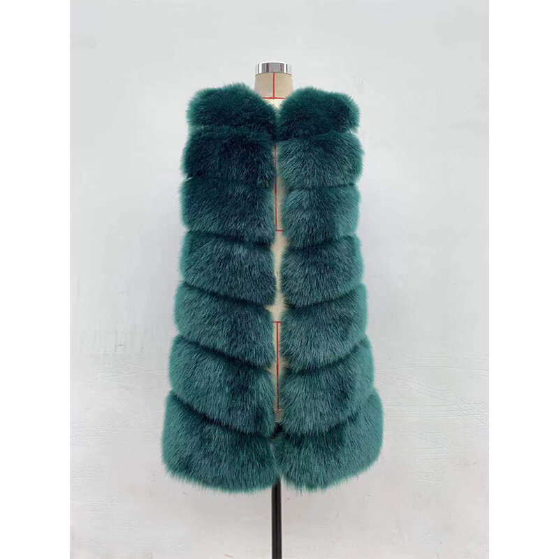 Faux Fur Vests for Women, Medium Long, Artifica Fox Fur Waistcoat, Fake FurSleeveless Gilet, Winter Fashion, Brand New