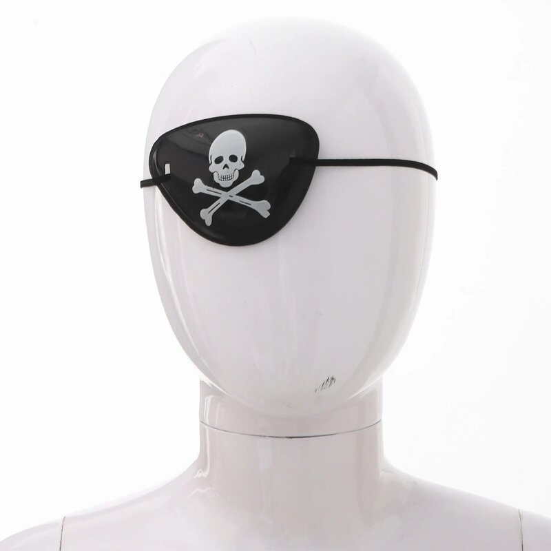 4pcs/lot Pirate Patch with Skull Compass Pirate Toy Blindfold Earring Set Kids Pirate Captain Cosplay Halloween Theme Party Hat