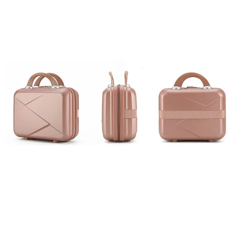 Новый 14-дюймовый маленький женский Дорожный чемодан цвета хаки/розовый/серебристый/черный Размер компрессионного материала для багажа: 30-15-23 см