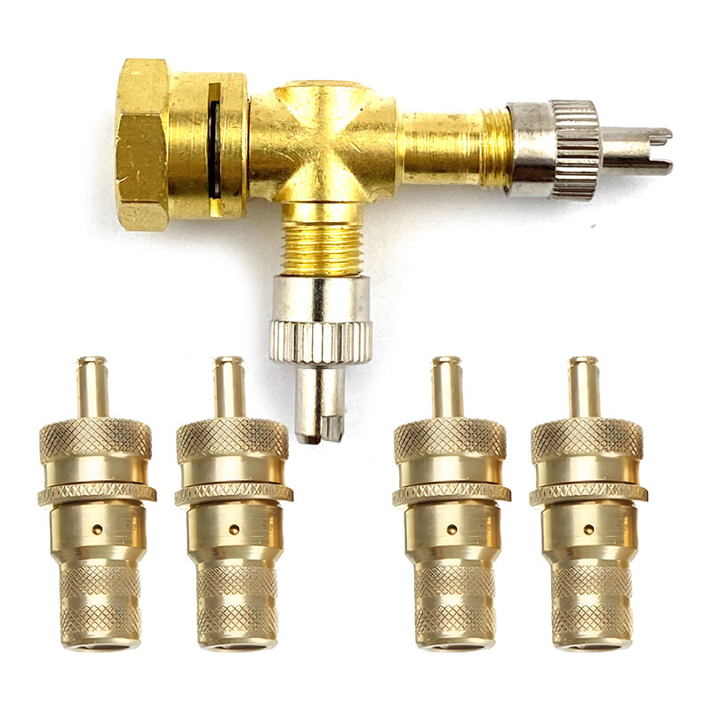 NEW 3-Way Valve Stem Port TPMS Tee Adapter Tire Pressure Gauge Connector Kit for Motorcycle Car Universal