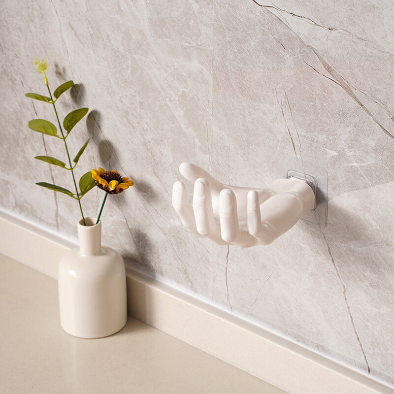 Настенный крючок для хранения, полимерная настенная вешалка ручного дизайна, самоклеящиеся крючки без отверстий, вешалка для принадлежностей для ванной комнаты, креативный крючок