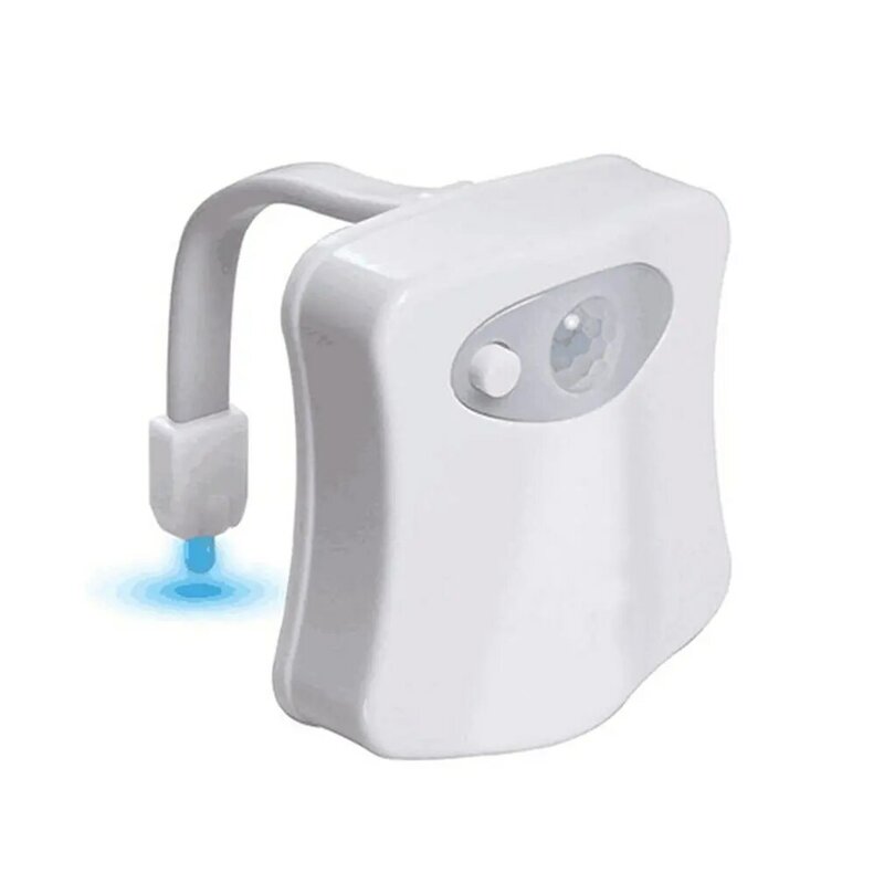 Veilleuse de siège de toilette à capteur de mouvement PIR, rétroéclairage étanche pour cuvette de toilette, lampe LED Shoaria, WC, 8 couleurs