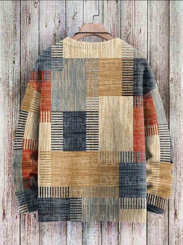 Vintage Geometrie Kunst gedruckt lässig Strick pullover Frauen für Männer Pullover