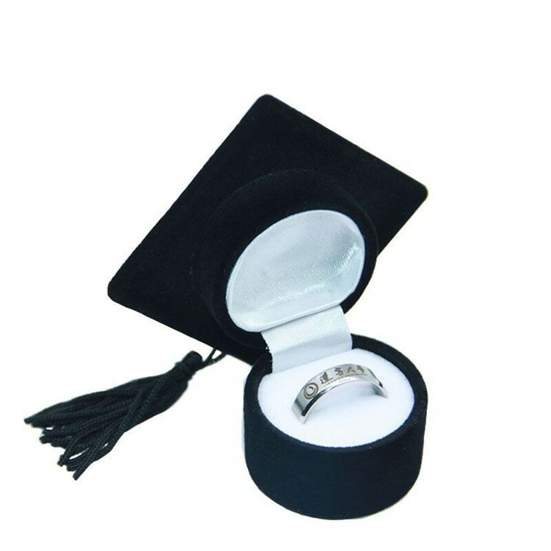 กล่องใส่แหวนรูปหมวกของ Doctor's ต่างหูเฉพาะบุคคลบรรจุภัณฑ์จัดเก็บเครื่องประดับ kado wisuda การขอแต่งงาน