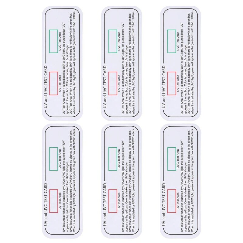 6 Pcs Test UV e schede di prova della scheda Uvc Indoor indicatore Uvc-uva adesivi di rilevamento della carta accessori drago barbuti