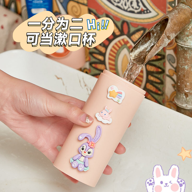 Hello Kittycartoon Travel Portable spazzolino da denti Cup Storage Box creativo semplice spazzolino da denti da viaggio tazza per il lavaggio della tazza