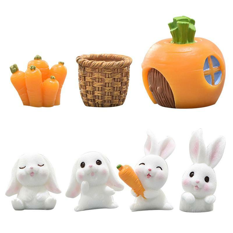 Figurines de lapin Mini pour le nouvel an chinois, ornement de bureau en résine du zodiaque, mascotte du Festival du printemps chinois, 2023