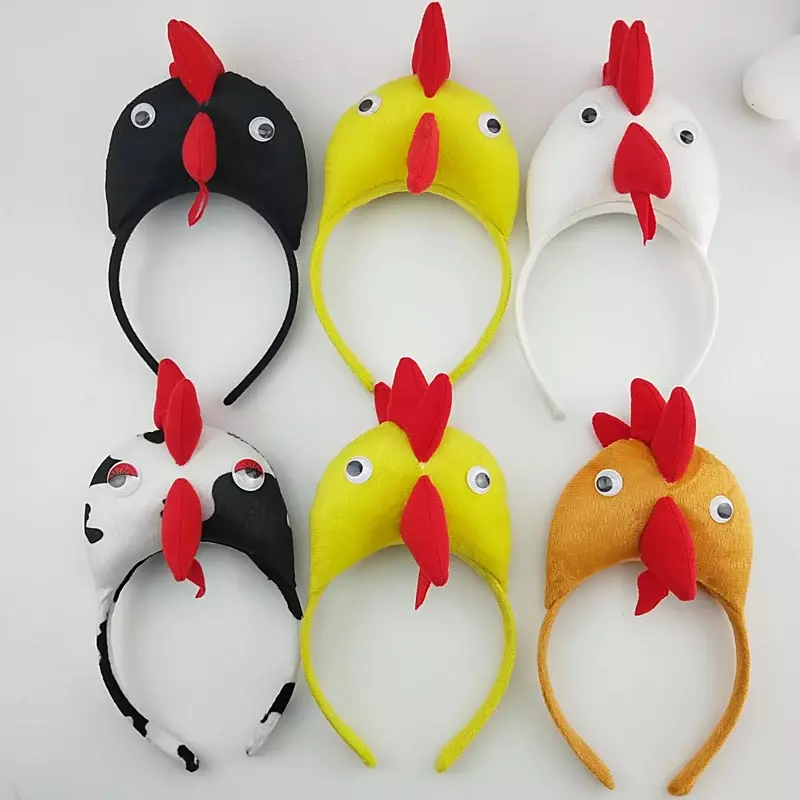 Dewasa Anak-anak Laki-laki Anak-anak Ikat Kepala Ayam Hewan Ayam Ayam Telinga Ikat Rambut Hadiah untuk Pesta Ulang Tahun Kostum Natal Halloween