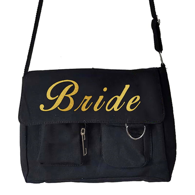 Women's Canvas Crossbody Bag Youth Fashion Messenger Bags Girls Large Capacity Shoulder Bag Casual Handbag Bride Pattern