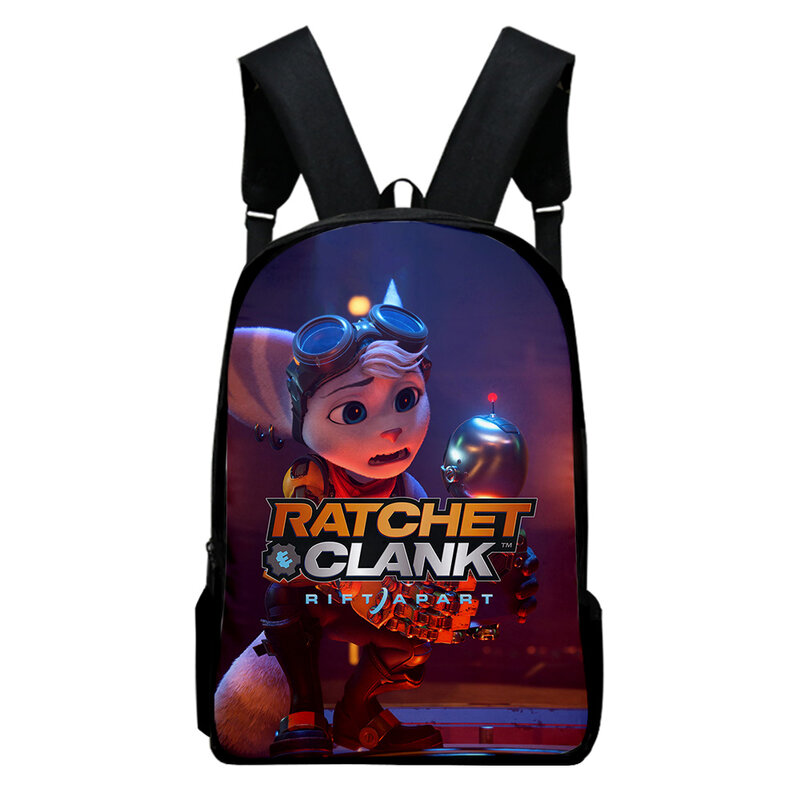 Tas punggung Ratchet & Clank terpisah 2023, tas sekolah ransel permainan baru, tas anak-anak dewasa, tas ransel Harajuku Unisex