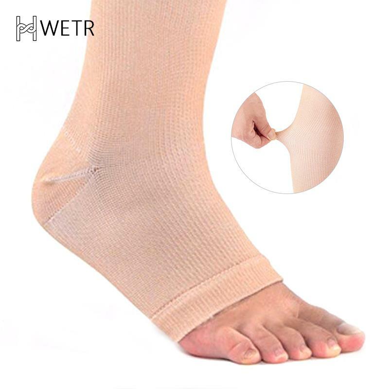 ถุงน่องรัดกล้ามเนื้อทางการแพทย์เปิดนิ้วเท้าสำหรับผู้หญิงผู้ชาย18-21มม.