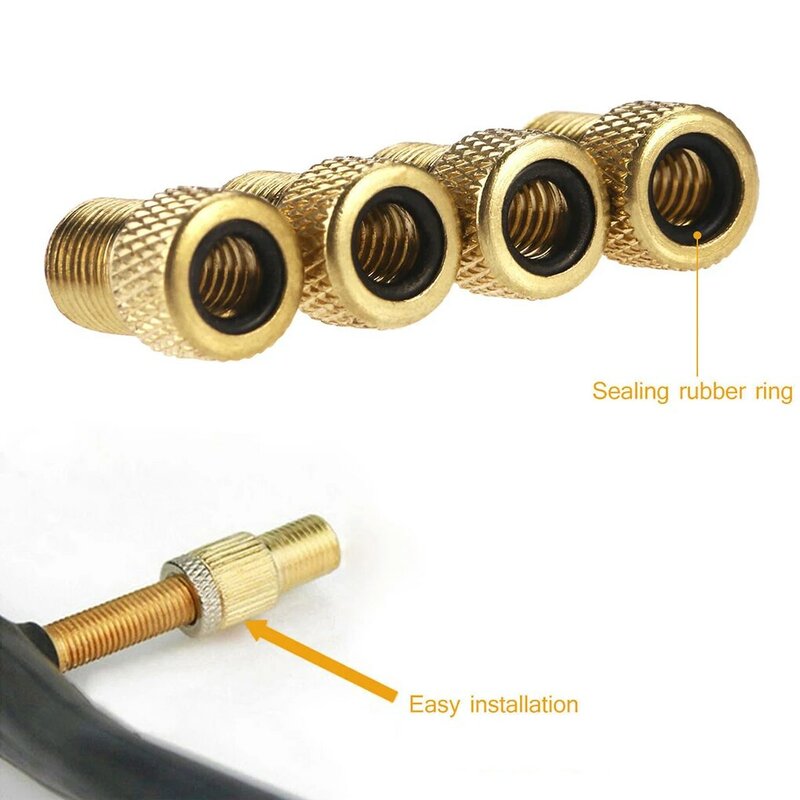 2/4/10Pcs Bike Tire Valve Adapter Presta Aan Schrader Converteren Nozzle Koperen Inflatie Adapter Pomp Fiets accessoires