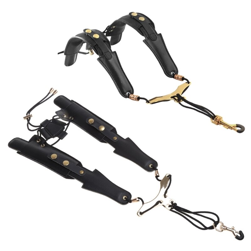 Saxophone Double Shoulder Strap Length Adjustable Soft Shoulder Harness Neck Strap Musical Instruments Accessories Parts Y1QE