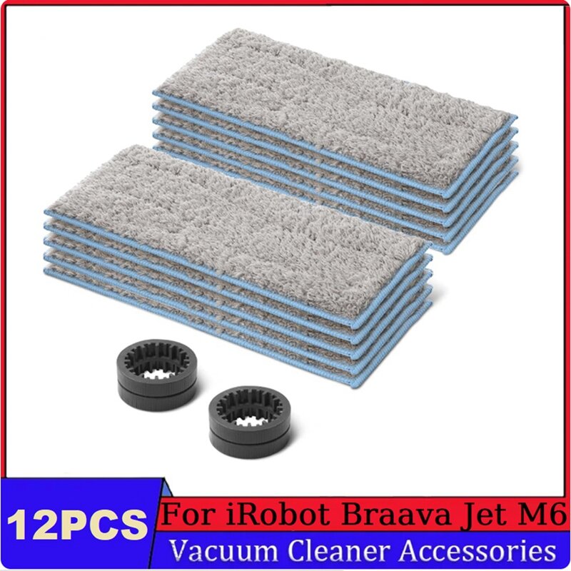 Wet Mop Pads And Replacement Wheel Tires For Irobot Braava Jet M6 (6110) (6012) (6112) (6113) Ultimate Robot Mop Replacement