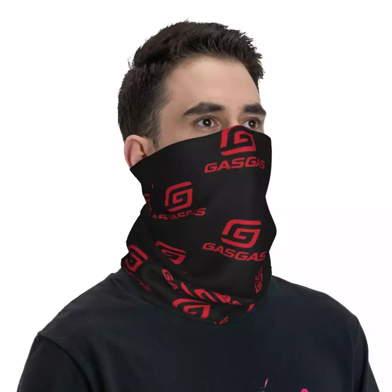 Gasgas w kratę z Logo Bandana osłona na szyję szalik na twarz wielofunkcyjny szal rowerowy jeździecki Unisex dla dorosłych