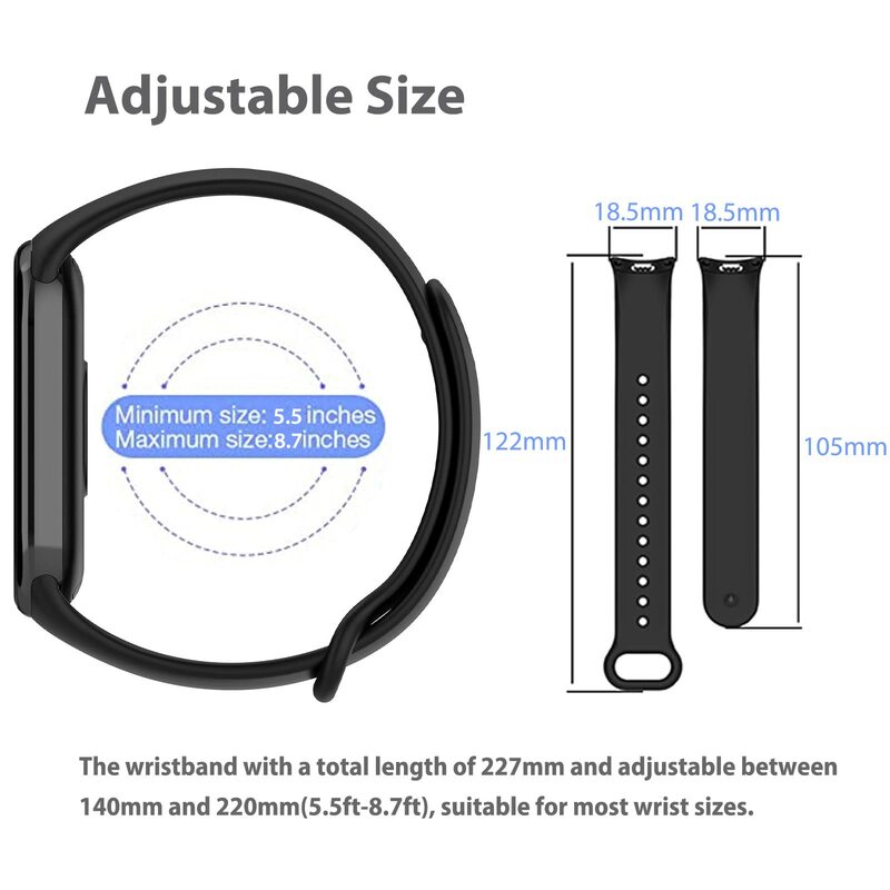 Tali gelang xiaomi Mi band 8 Xiaomi 8 NFC, tali olahraga pengganti silikon gelang jam tangan cerdas xiaomi Mi Band 8