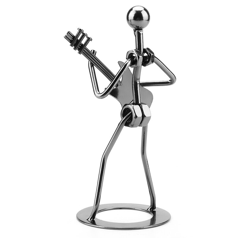 Musiker Spieler Sammler Figur Ornamente Geschenk Metall Eisen Gitarre Spieler Figuren Home Desktop-Dekoration