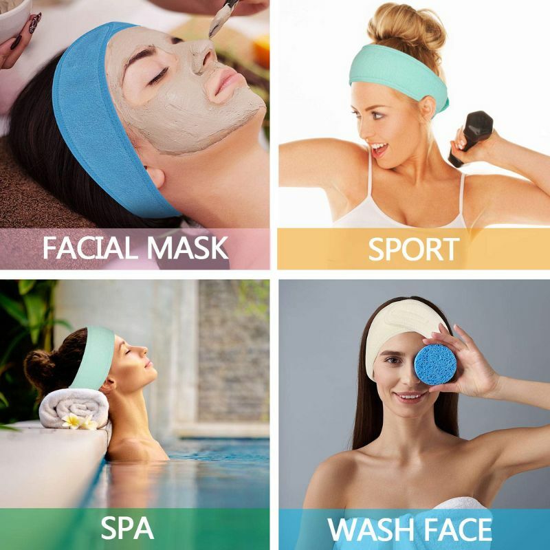 1PC kobiety regulowany Hairband makijaż ręcznik przywieszka do włosów opaska na głowę Stretch Salon SPA twarzy pałąk akcesoria do włosów czepek prysznicowy