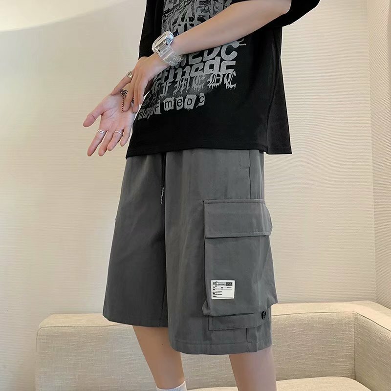 Шорты-карго Y2k мужские с большими карманами, удобные короткие штаны, летняя одежда, большой размер, 2024