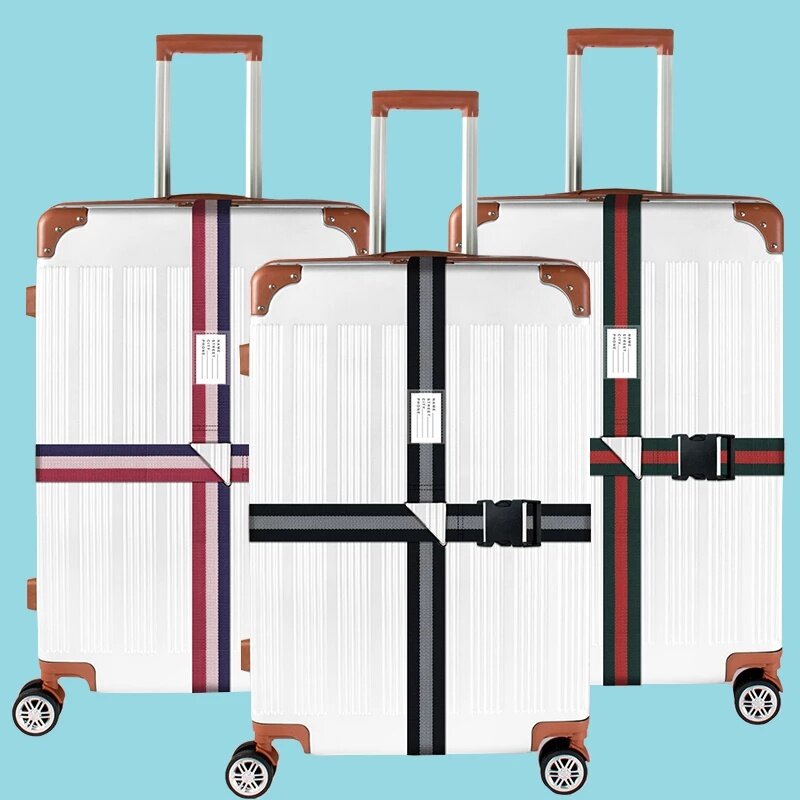 Tali koper mudah diatur tali bagasi mudah dibawa sabuk dapat digunakan kembali yang mudah dibawa melindungi barang Aksesori koper
