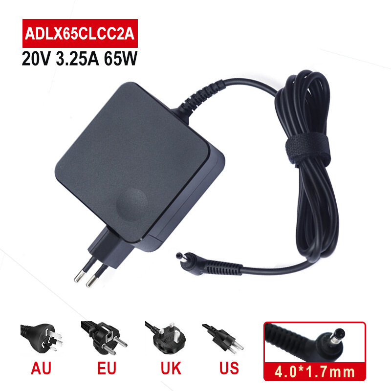 Chargeur pour ordinateur portable AC 20V 3.25A 65W 4.0*1.7mm pour Lenovo urgence aPad 330s 320 100-15 B50-10 YOGA 710 510-14ISK Redmibook 14 13 Adaptateur
