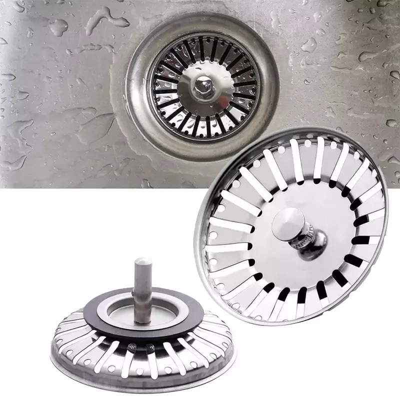 High Quality Kitchen Sink Strainer Stainless Steel Sink Cover Sink Drain Plug Kitchen Sink Accessories