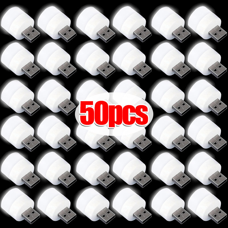 1/50 szt. Mini lampki nocne USB do ochrony oczu lampy do czytania małe lampki LED do zasilanie mobilne nocnego ładowania