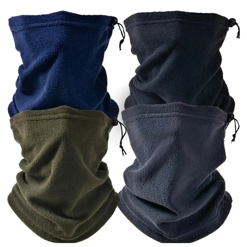 Running Sport Scarf Multifunctional Polar Fleece Neck Gaiter with Drawstring Design for Winter Sports Cycling Thick for Running