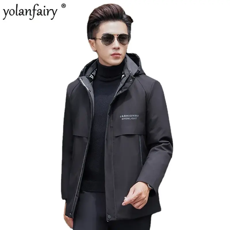 Real Fur Parkas Men's Winter Jacket Men 2023 New Rabbit Fur Detachable Inner Hooded Fur Coat Male Short Casual Fur Clothing FCY