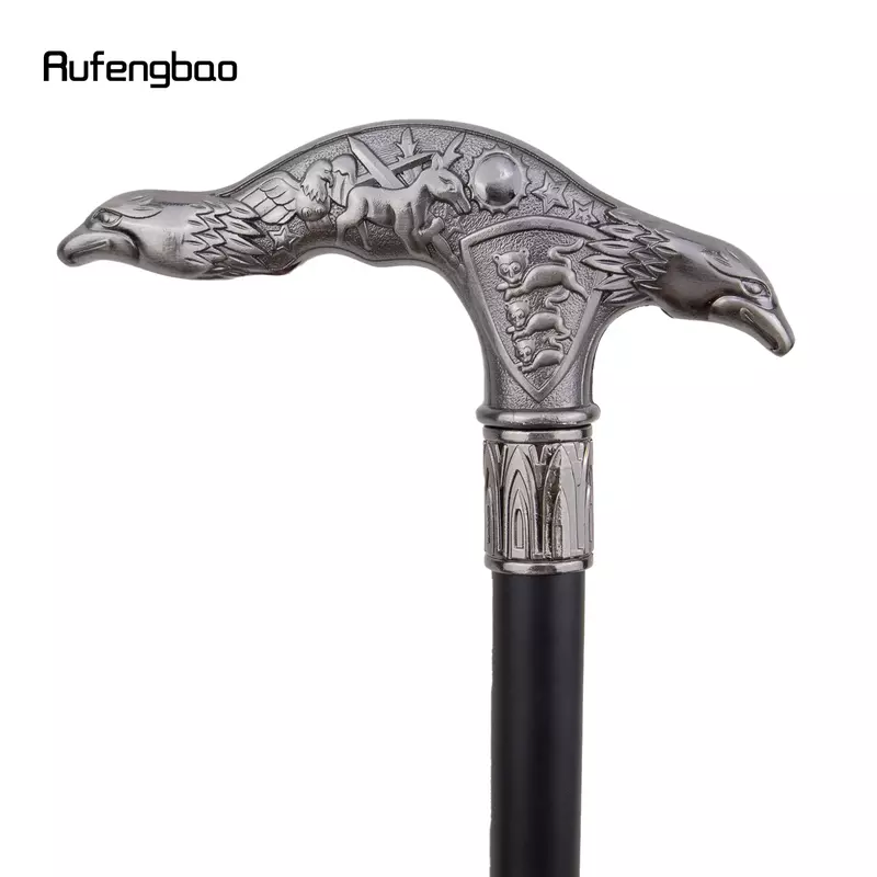 Silver Eagle Head Walking Stick, Bastão decorativo elegante, Festa vintage cana crosier, 93cm