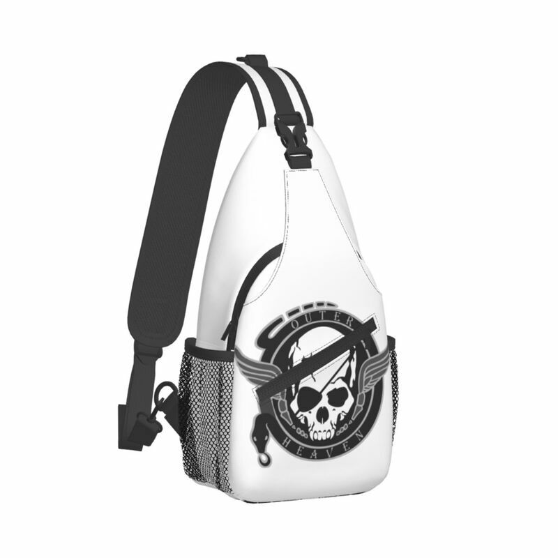 Сумка-слинг с логотипом внешнего неба для мужчин, крутой однотонный нагрудный рюкзак через плечо с металлическим снаряжением для видеоигр, дорожный рюкзак