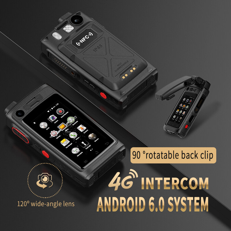 Anysec- walkie-talkie A19s, teléfono móvil de red con alta potencia de salida, IP68, impermeable, visión nocturna, LED infrarrojo, 4G, PTT, Zello