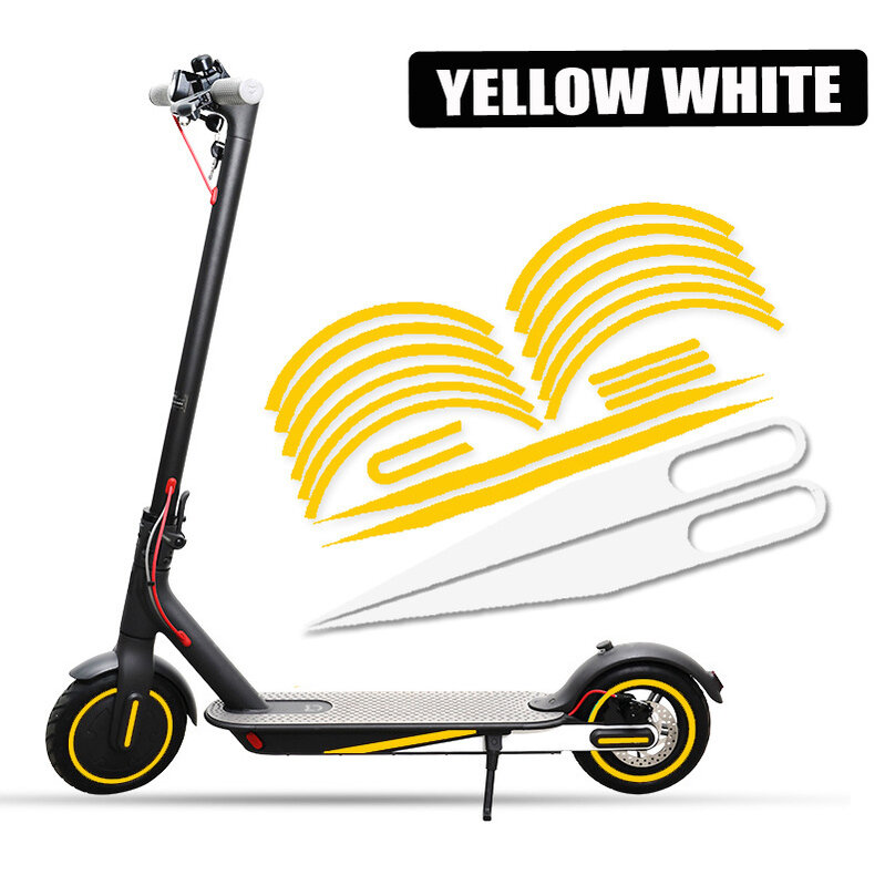 Adesivo reflexivo impermeável para xiaomi mijia m365 scooter, faixa de aviso para scooter, decalque pvc, acessórios