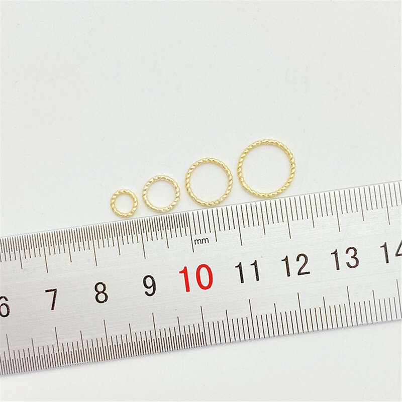 Gelang lapis emas 14K Loop tertutup terbuka lingkaran tunggal Diy gelang kalung penghubung cincin perhiasan bahan Aksesori