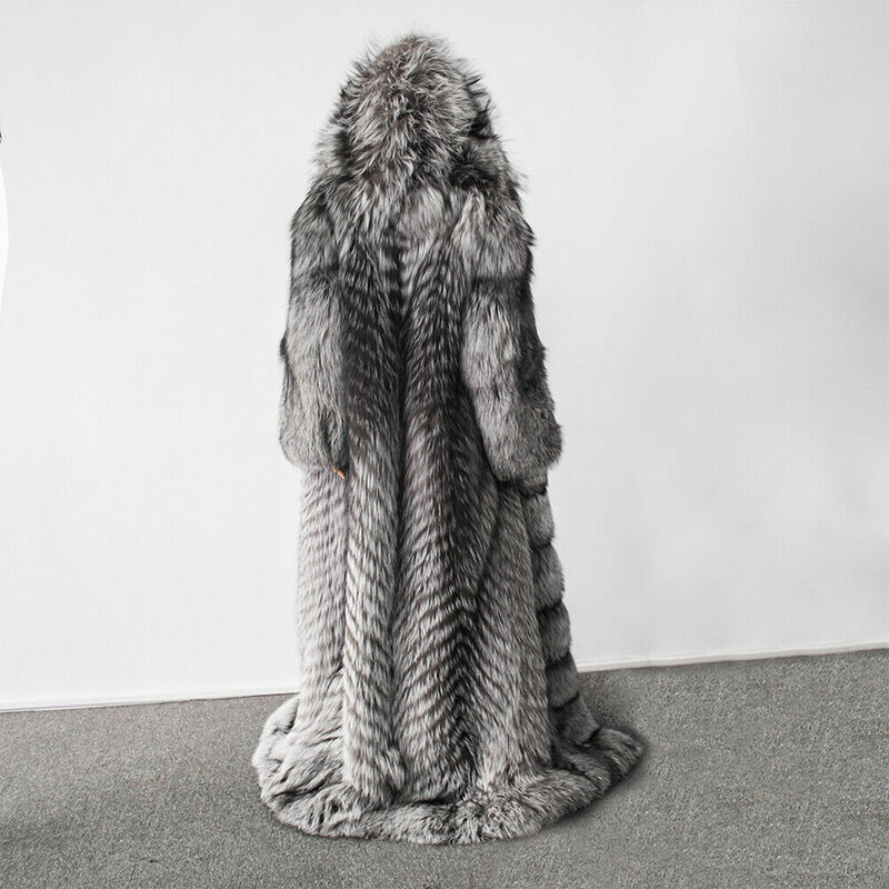 厚いシルバーフォックスファーコート,最高の毛皮のコート,冬用,最高品質,2022