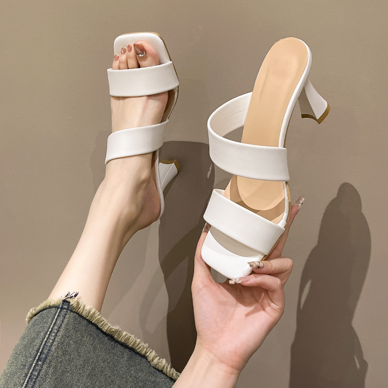 Женские туфли 2023, высококачественные женские тапочки с одной педалью, простая женская обувь, однотонная женская обувь