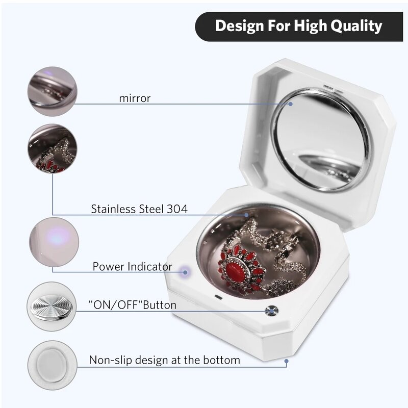 Mini ultrasonic cleaning machine Smart jewelry contact lens circuit board ultrasonic cleaning machine portable cleaning tank