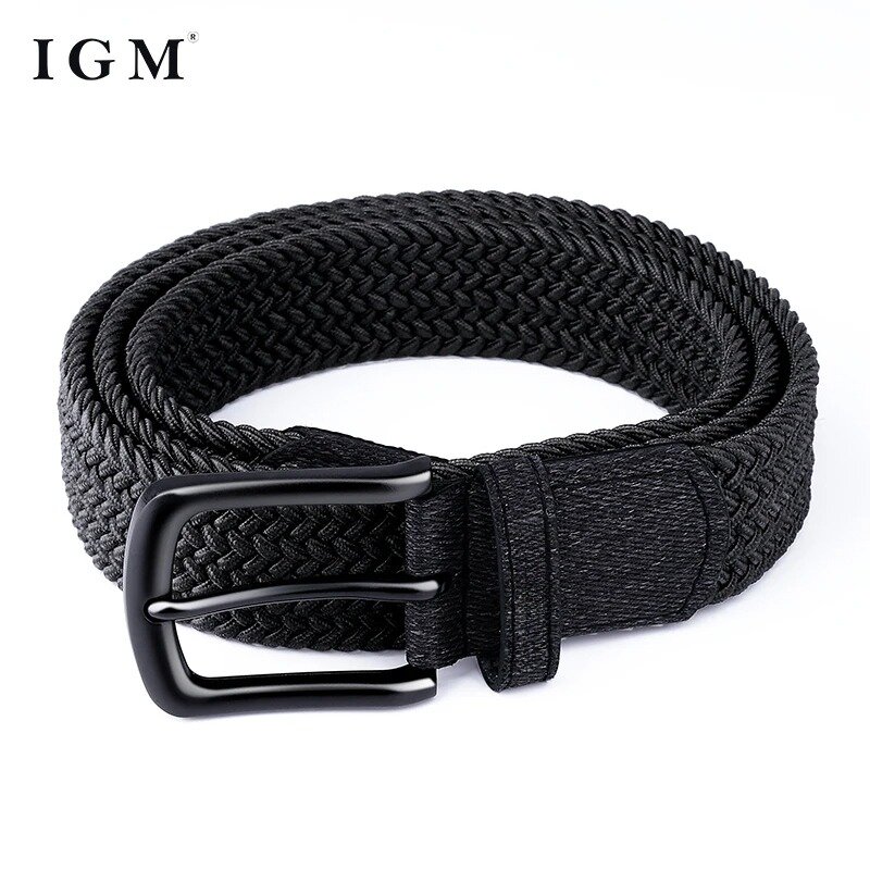 Cinturón elástico tejido para hombre, cinturón de lona informal y Simple, hebilla de aguja para estudiante, a la moda