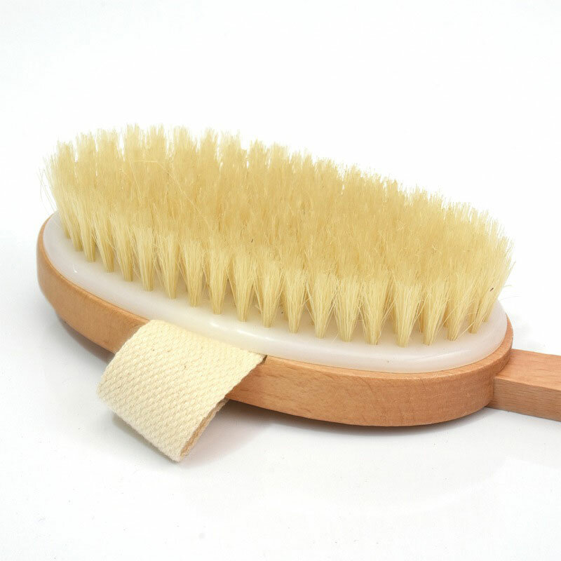 Cepillo de baño de mango largo Natural, masajeador corporal de cerdas de madera, depurador desmontable para ducha, exfoliación