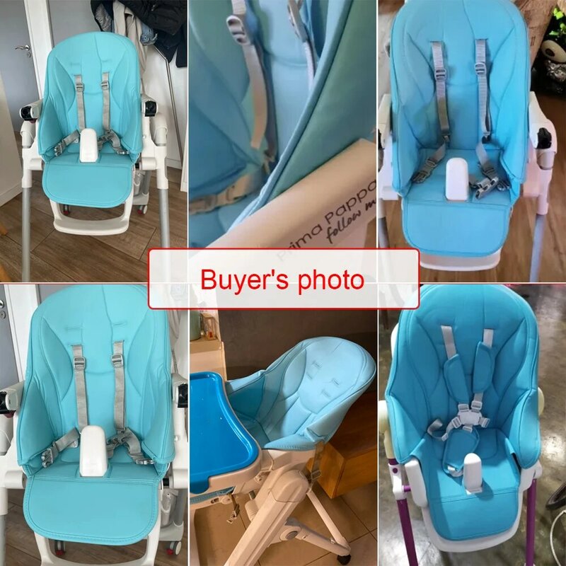 Cojín de cuero PU para silla de bebé, reemplazo de silla de alimentación de bebé, accesorios de silla de alta altura para Prima Pappa Peg Perego Siesta Zero 3 Aag Baoneo