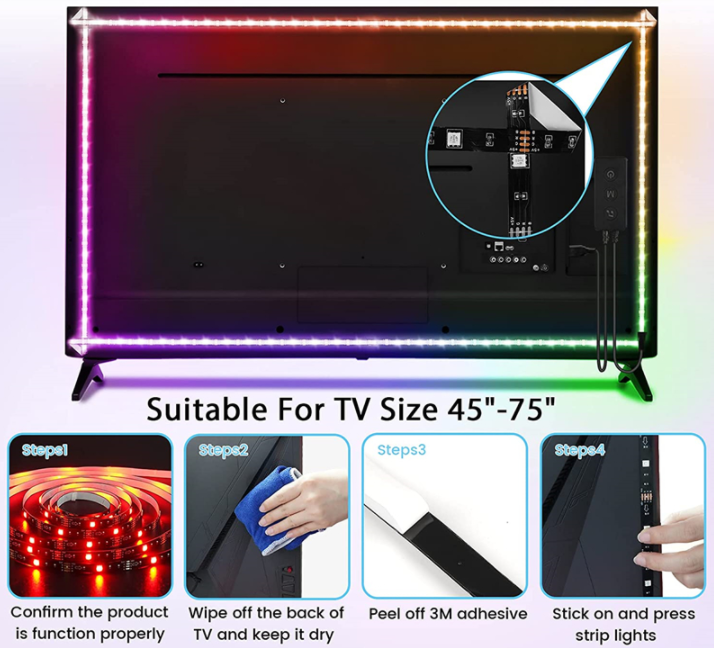 Impermeável USB LED Strip Light, Fita SMD, Luz do armário do teto, Branco fresco, Rosa, Verde, Azul, Vermelho, Amarelo, 5V, 3528, 1 m, 5 m
