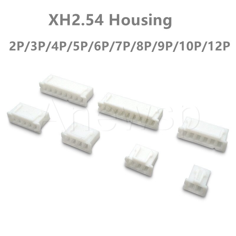 50 sztuk XH2.54 złącze prowadzi obudowa nagłówka 2P 3P 4P 5P 6P 7P 8P 9P 10P 12Pin 2.54mm plastikowa obudowa 2.54mm pitch XH dla PCB jst
