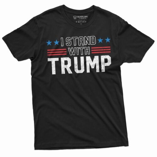 Masculino Eu estou com Trump T-Shirt, DJT Shirt, Tee Prevenção de Obstáculos, Suporte T, 2021