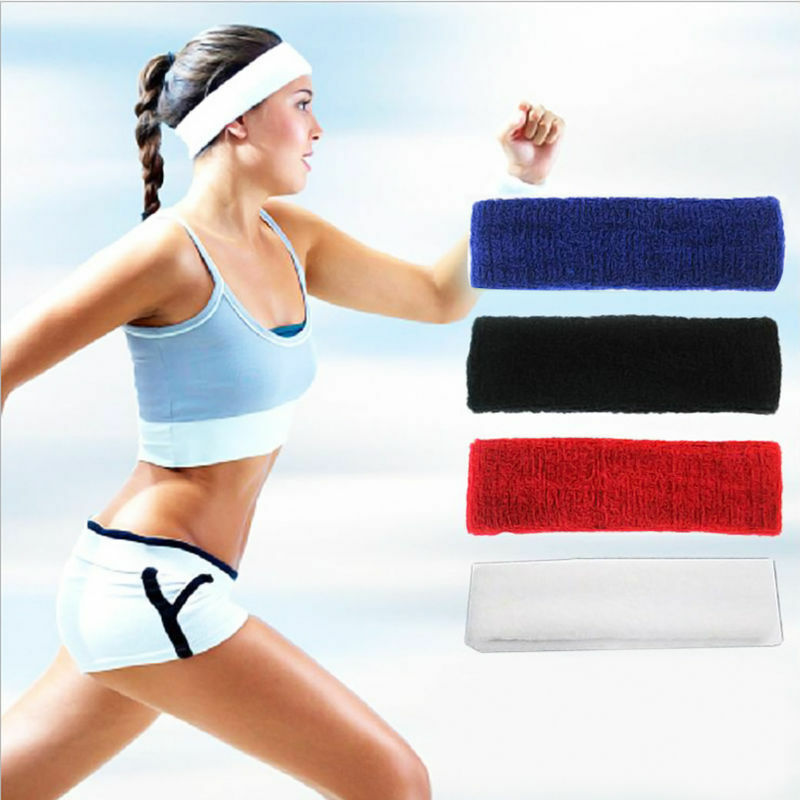 Unisex Sport Cotton Sweatband Headband for Men Women Yoga Hairband Gym Stretch Head Bands Strong Elastic Fitness Basketball Band
