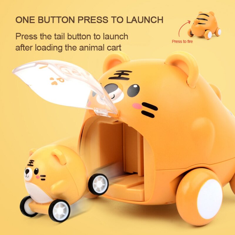 Montessori Baby Toy Cartoon Cars1 2 Year Old Toddler Birthday Gift Toys Press Inertia Car for Boys Interactive Toy For Kids Chil
