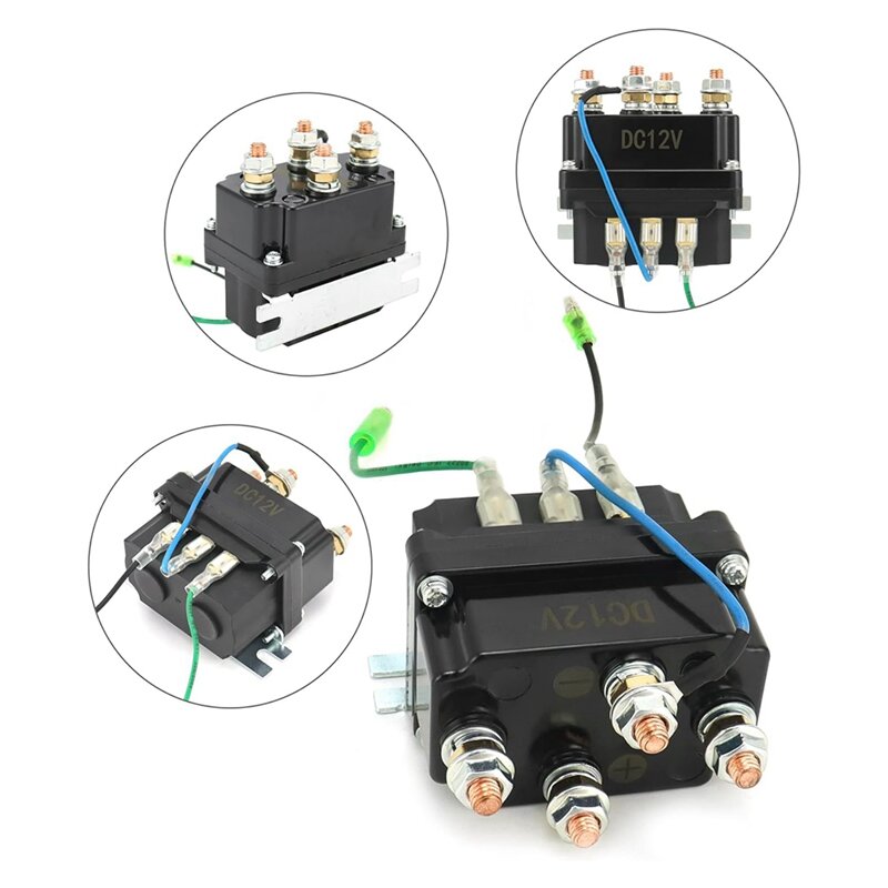 Wireless Remote Control Winch Kit Waterproof, Plastic+Metal Solenoid Relay Contactor+ 2Pcs Wireless Winch Remote Control
