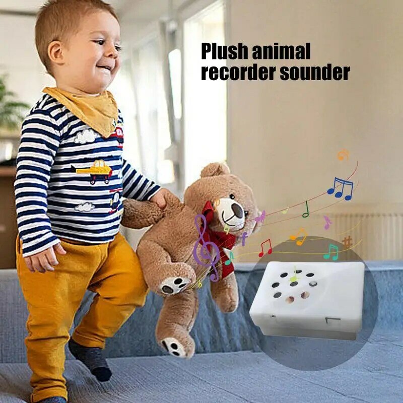 Mini Square Voice Recorder Box, Botões graváveis para falar, Stuffed Animal Doll Toy
