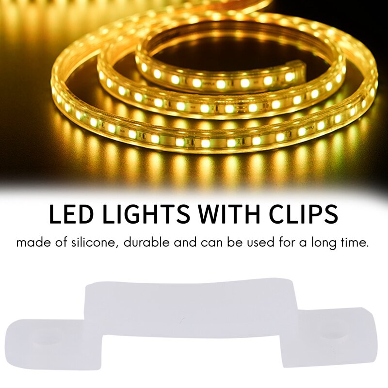 Lumières LED avec clip de fixation, lumières LED RVB, structure en silicone, convient pour 100, 3528, 5050, 12mm, 1210 pièces