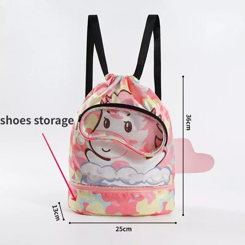 Kinder Cartoon Badet asche wasserdicht für Kinder Frauen nasse trockene Kleidung mit Schuh brille Aufbewahrung tasche Pool Sport rucksack