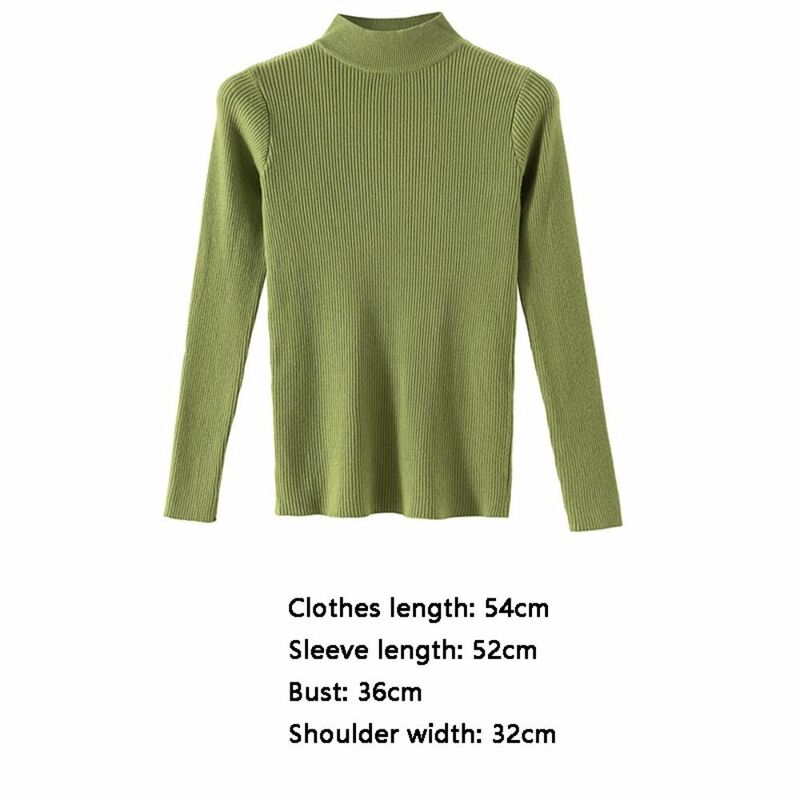 All-Purpose Slim Pullover Turtleneck Sweater Elastic Long Sleeve Women Jumper Simple Autumn Bottoming Shirt